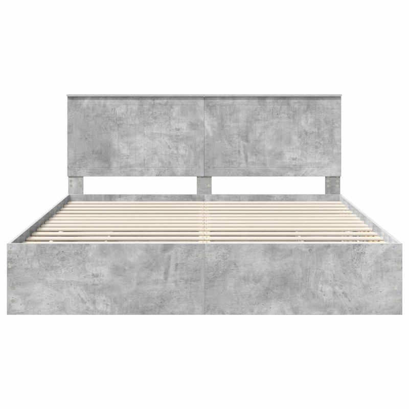 Ramka łóżka Betonowy szary 180 x 200 cm Drewno inżynieryjne