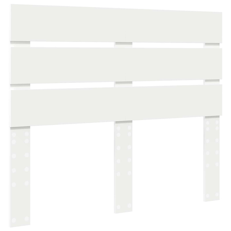 Ramka łóżka Z zagłówkiem Biały 135 x 190 cm Lite drewno sosnowe