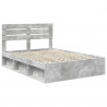 Ramka łóżka Betonowy 140 x 190 cm Lite drewno sosnowe