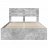 Ramka łóżka Betonowy 140 x 190 cm Lite drewno sosnowe
