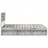 Ramka łóżka Betonowy 140 x 190 cm Lite drewno sosnowe