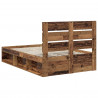 Ramka łóżka Stare drewno 135 x 190 cm Lite drewno sosnowe