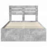 Ramka łóżka Szary beton 135 x 190 cm Lite drewno sosnowe