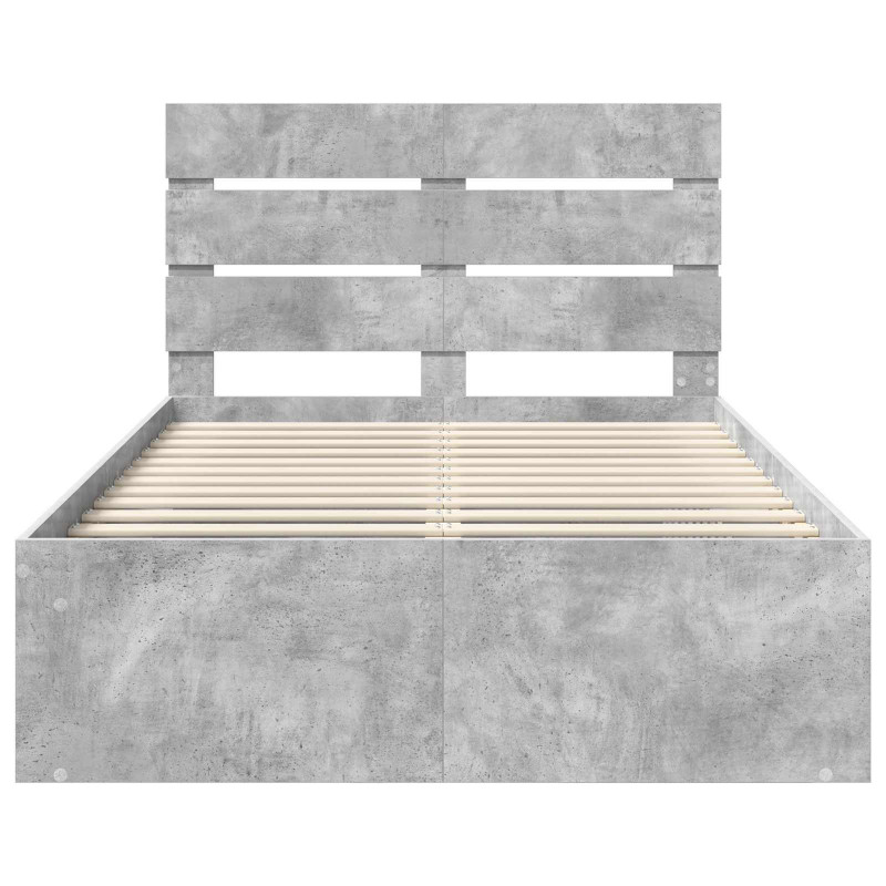 Ramka łóżka Betonowy 120 x 200 cm Lite drewno sosnowe