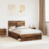 Ramka łóżka Stare drewno 135 x 190 cm Lite drewno sosnowe