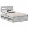 Ramka łóżka Betonowy 120 x 190 cm Lite drewno sosnowe