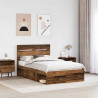 Ramka łóżka Stare drewno 120 x 190 cm Lite drewno sosnowe