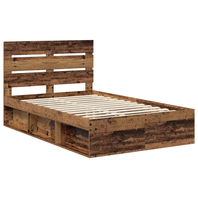 Ramka łóżka Stare drewno 120 x 190 cm Lite drewno sosnowe