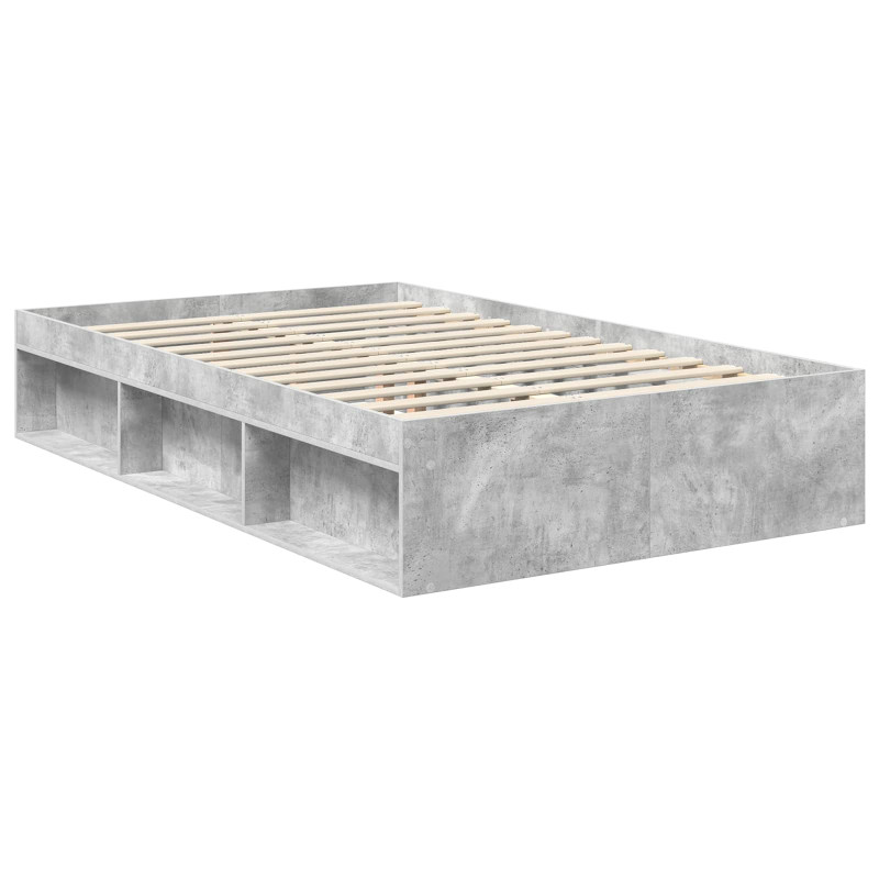 Ramka łóżka Betonowy 120 x 190 cm Lite drewno sosnowe