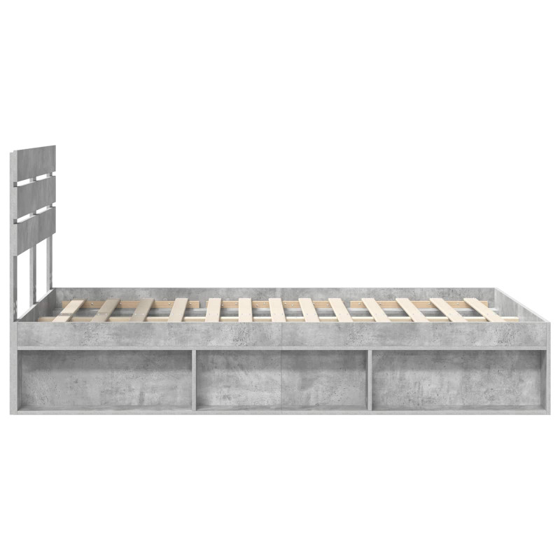 Ramka łóżka Betonowy 120 x 190 cm Lite drewno sosnowe