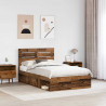 Ramka łóżka Stare drewno 120 x 190 cm Lite drewno sosnowe