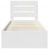 Ramka łóżka Z zagłówkiem Biały 90 x 200 cm Lite drewno sosnowe