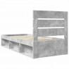 Ramka łóżka Betonowy 90 x 200 cm Lite drewno sosnowe