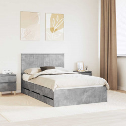 Ramka łóżka Betonowy szary 120 x 190 cm Drewno inżynieryjne