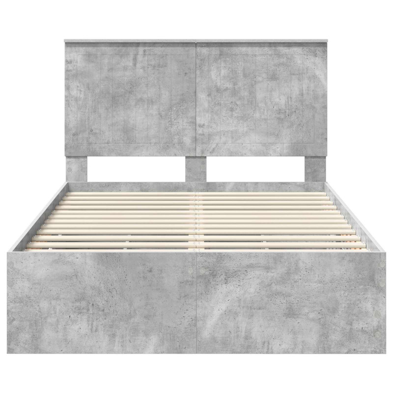 Ramka łóżka Betonowy szary 120 x 190 cm Drewno inżynieryjne