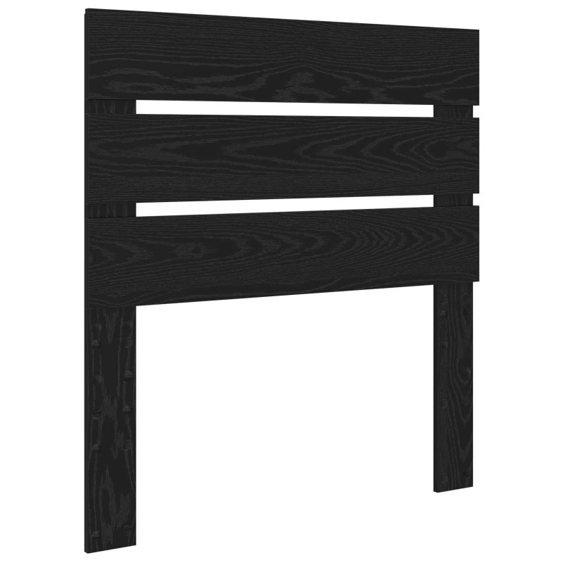 Ramka łóżka Z zagłówkiem Czarny 90 x 190 cm Lite drewno sosnowe