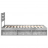 Ramka łóżka Betonowy 90 x 200 cm Lite drewno sosnowe