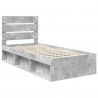 Ramka łóżka Szary beton 90 x 190 cm Lite drewno sosnowe