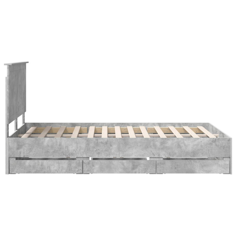 Ramka łóżka Betonowy szary 120 x 200 cm Drewno inżynieryjne