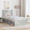 Ramka łóżka Szary beton 90 x 190 cm Lite drewno sosnowe