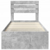 Ramka łóżka Szary beton 90 x 190 cm Lite drewno sosnowe
