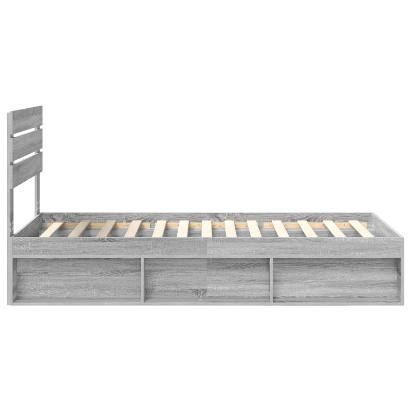 Ramka łóżka Szary Sonoma 90 x 190 cm Lite drewno sosnowe