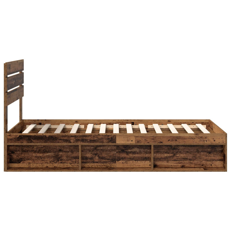 Ramka łóżka Stare drewno 90 x 190 cm Lite drewno sosnowe