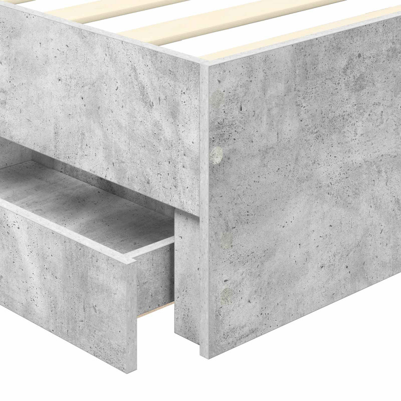 Ramka łóżka Betonowy szary 100 x 200 cm Drewno inżynieryjne