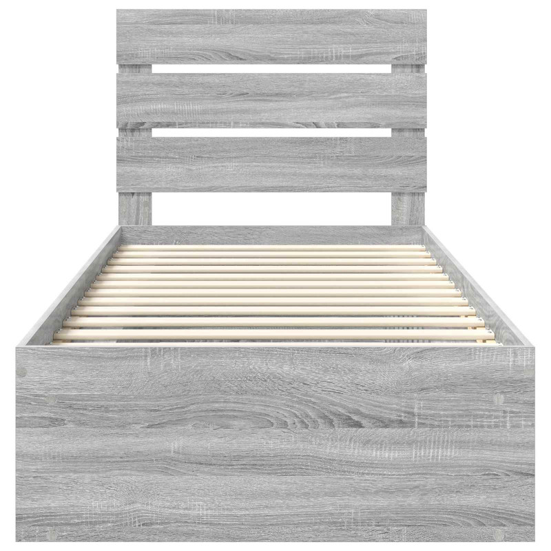 Ramka łóżka Szary Sonoma 75 x 190 cm Lite drewno sosnowe