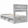 Ramka łóżka Szary beton 75 x 190 cm Lite drewno sosnowe