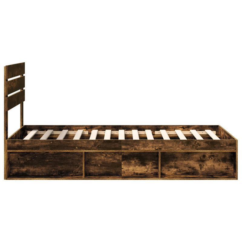 Ramka łóżka Dąb wędzony 75 x 190 cm Lite drewno sosnowe