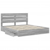 Łóżko z miejscem do przechowywania Szary Sonoma 200 x 200 cm