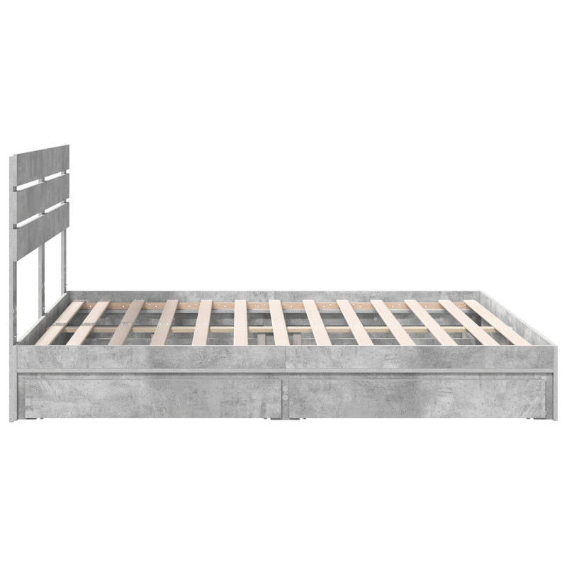 Łóżko z miejscem do przechowywania Betonowy szary 200 x 200 cm