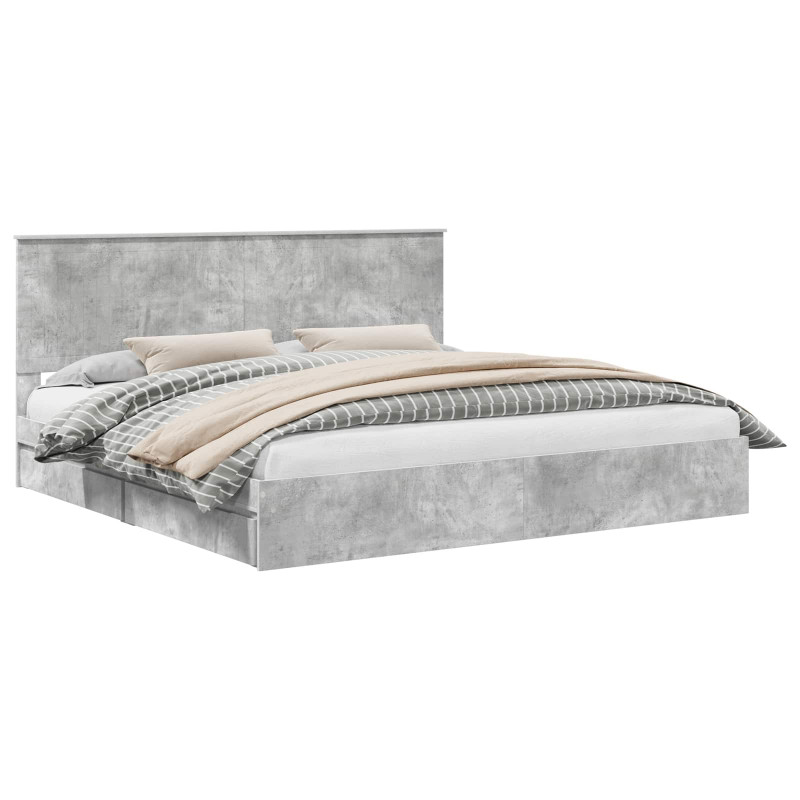 Łóżko z miejscem do przechowywania Betonowy szary 200 x 200 cm