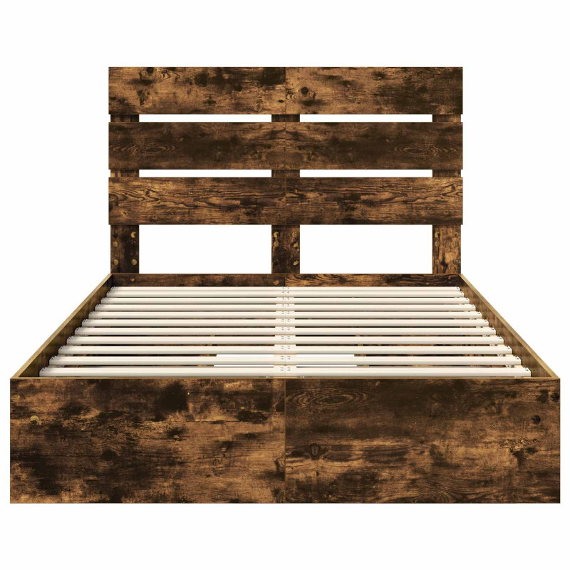 Łóżko z miejscem do przechowywania Dąb wędzony 120 x 200 cm