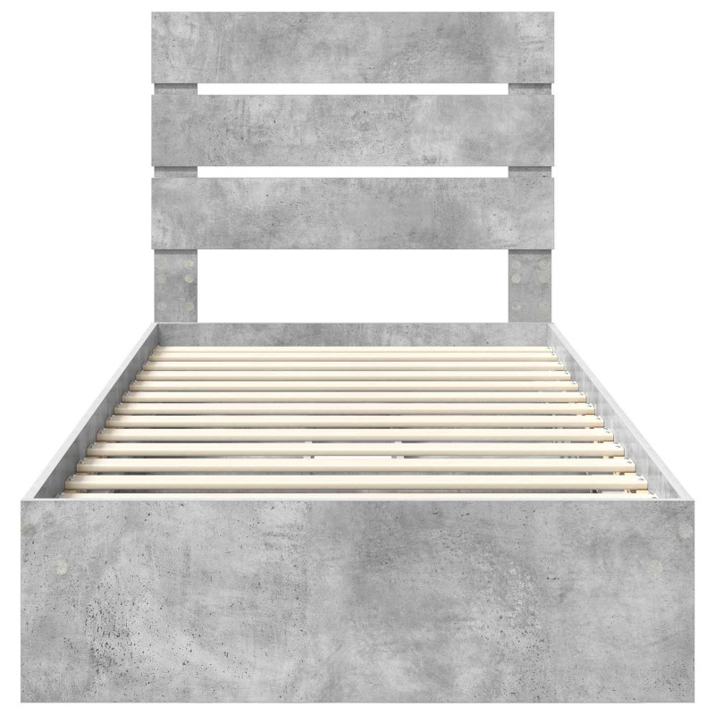 Łóżko z miejscem do przechowywania Betonowy szary 100 x 200 cm
