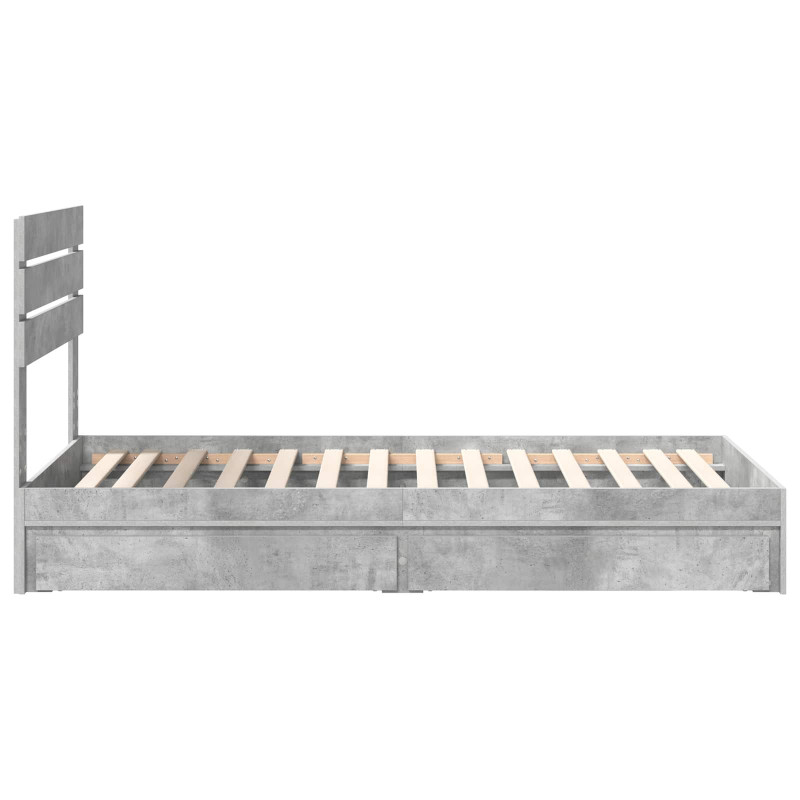 Łóżko z miejscem do przechowywania Betonowy szary 90 x 200 cm