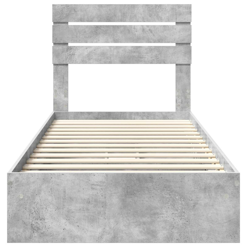 Łóżko z miejscem do przechowywania Betonowy szary 90 x 200 cm