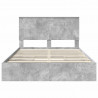 Łóżko z miejscem do przechowywania Betonowy szary 135 x 190 cm