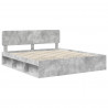 Ramka łóżka Betonowy 200 x 200 cm Lite drewno sosnowe