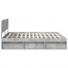 Ramka łóżka Betonowy 200 x 200 cm Lite drewno sosnowe