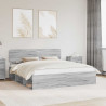Ramka łóżka Szary Sonoma 200 x 200 cm Lite drewno sosnowe