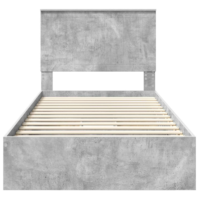 Łóżko z miejscem do przechowywania Betonowy szary 100 x 200 cm