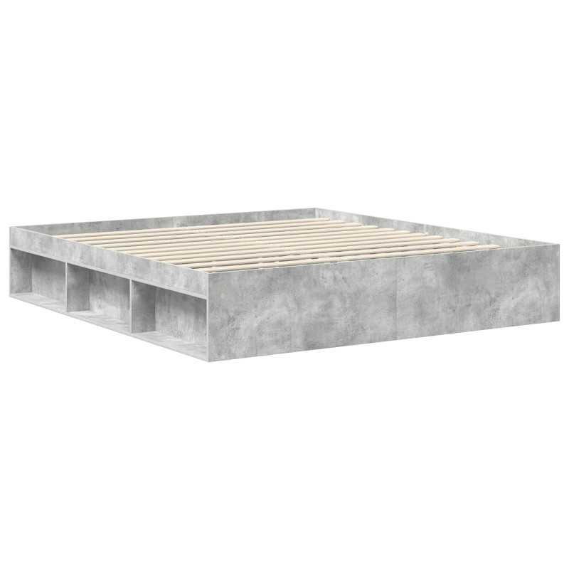 Ramka łóżka Betonowy 180 x 200 cm Lite drewno sosnowe