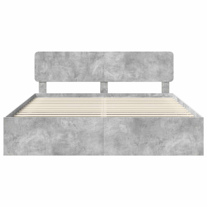 Ramka łóżka Betonowy 180 x 200 cm Lite drewno sosnowe