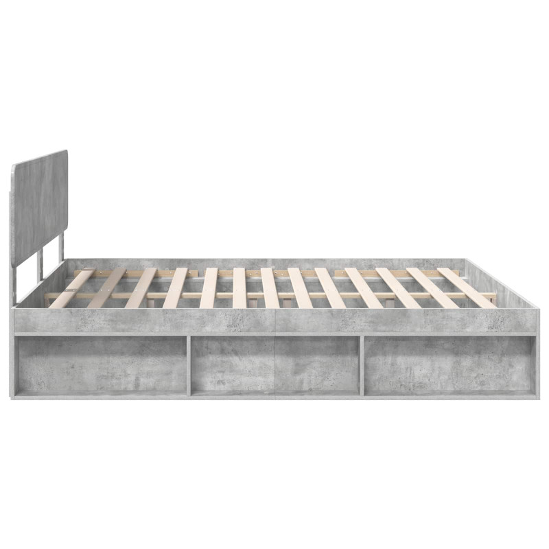 Ramka łóżka Betonowy 180 x 200 cm Lite drewno sosnowe