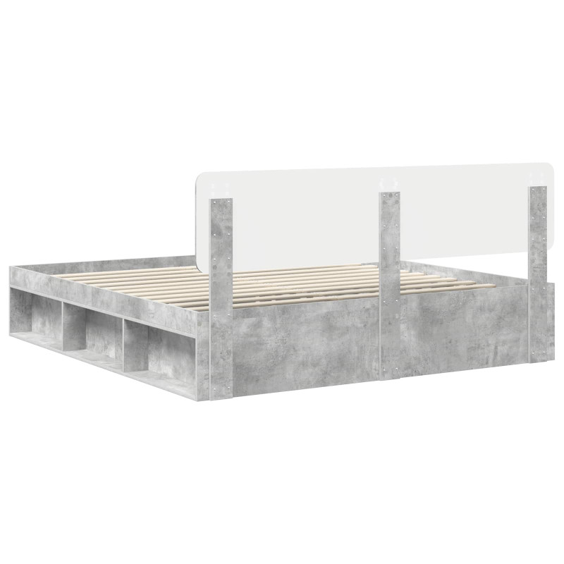 Ramka łóżka Betonowy 180 x 200 cm Lite drewno sosnowe