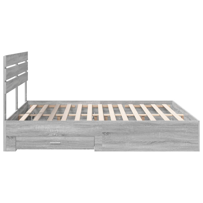 Ramka łóżka Szary Sonoma 200 x 200 cm Materiał drewnopochodny