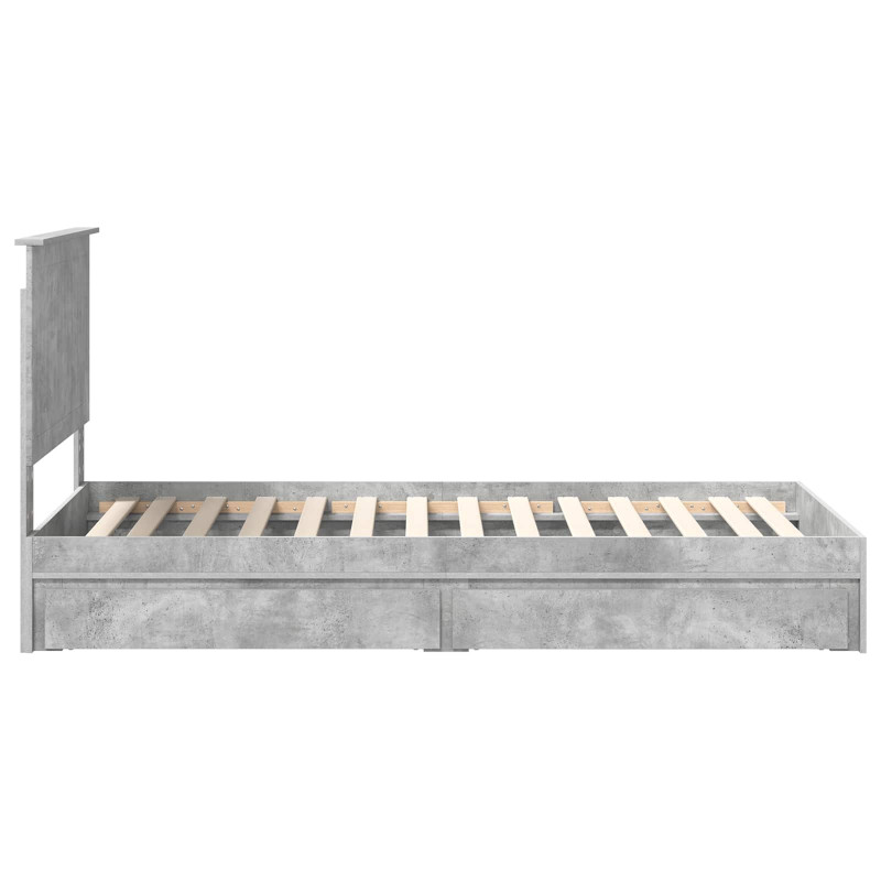 Łóżko z miejscem do przechowywania Betonowy szary 90 x 200 cm