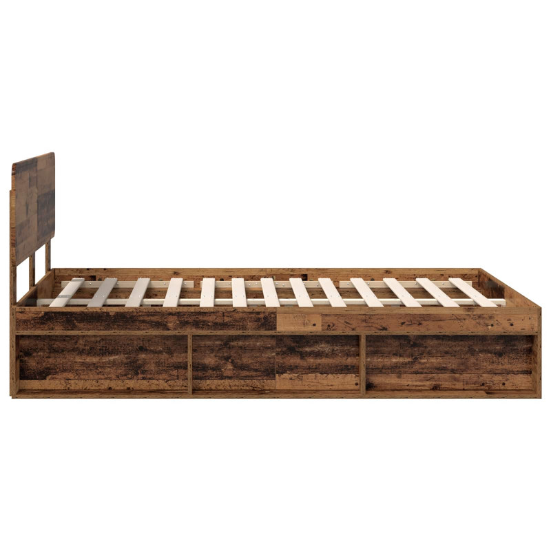 Ramka łóżka Stare drewno 160 x 200 cm Lite drewno sosnowe